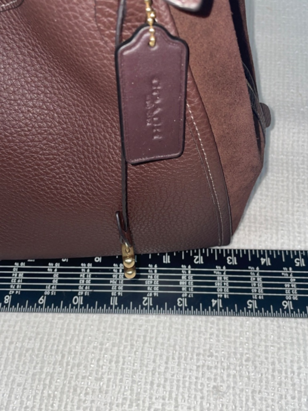 Coach “Lori” C5265, Maple Pebble Leather/Suede Shoulder Bag EUC - Picture 6 of 17